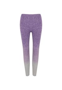 TOMBO - Legging damski nadruk Tombo. Kolor: fioletowy. Wzór: nadruk