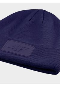 4f - Czapka beanie uniseks - granatowa. Kolor: niebieski. Materiał: materiał, syntetyk. Sezon: zima. Styl: sportowy, klasyczny