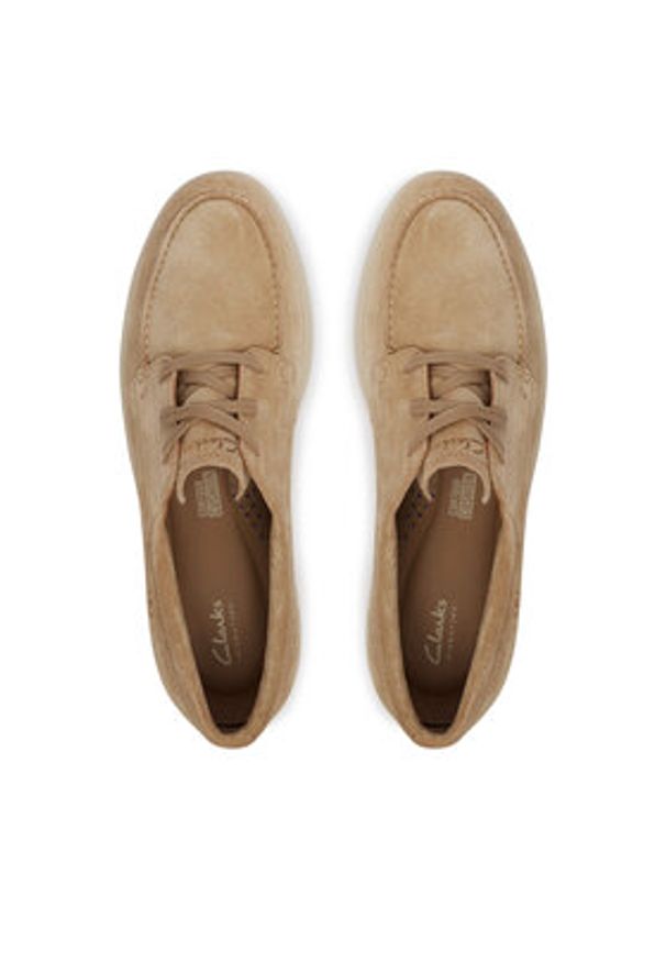 Clarks Półbuty Lockford Boat 26186187 Beżowy. Kolor: beżowy. Materiał: skóra, zamsz