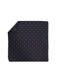 Adam Collection - Granatowa jedwabna poszetka w różowe kropki EJ17. Kolor: różowy, wielokolorowy, niebieski. Materiał: jedwab. Wzór: kropki #1