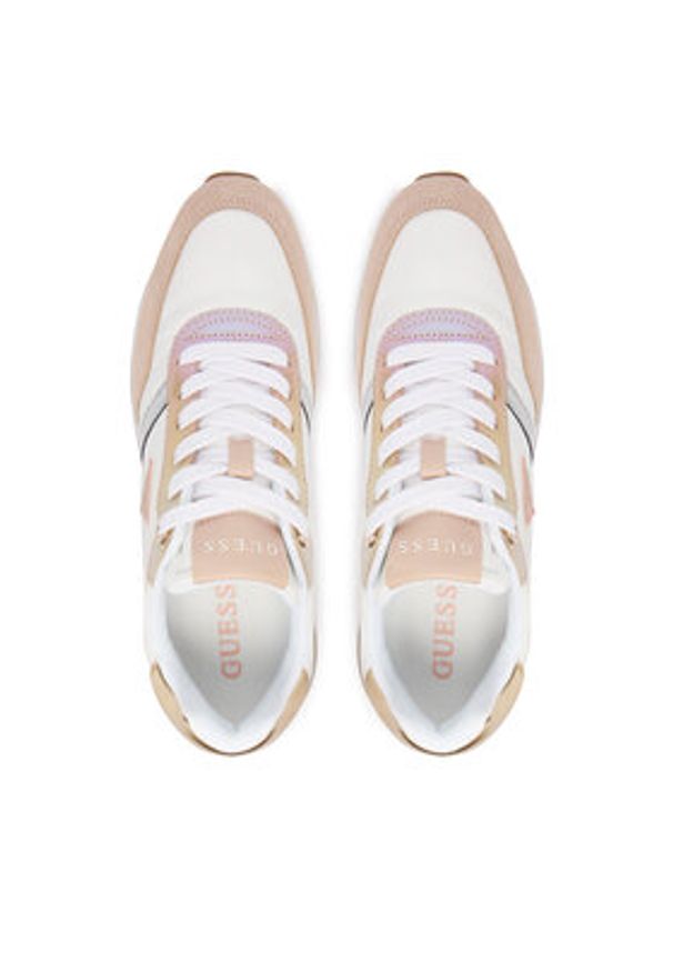 Guess Sneakersy FLPEAG FAB12 Écru. Materiał: skóra