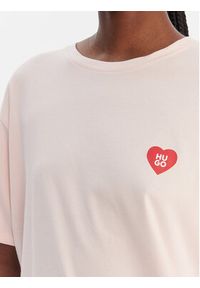 Hugo - HUGO T-Shirt 50556981 Różowy Regular Fit. Kolor: różowy. Materiał: syntetyk #3