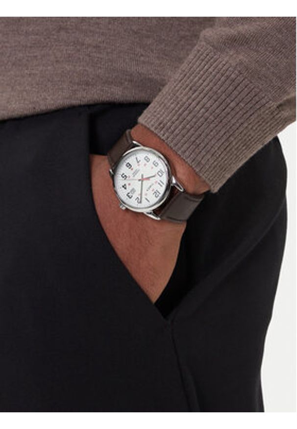 Timex Zegarek Easy Reader Classic TW2Y12600 Brązowy. Kolor: brązowy