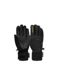 Rękawice narciarskie damskie Reusch Tessa Primaloft kozia skóra nieprzemakalne. Kolor: czarny, żółty, wielokolorowy. Materiał: skóra. Technologia: Primaloft. Sport: narciarstwo