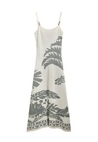 Desigual Sukienka letnia Marsella 25SWVF11 Beżowy Slim Fit. Kolor: beżowy. Materiał: wiskoza. Sezon: lato