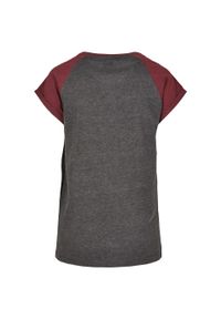 Urban Classics - T-shirt Damski Kontrastowy Raglanowy. Kolor: wielokolorowy, różowy, brązowy, szary, czerwony. Długość rękawa: raglanowy rękaw