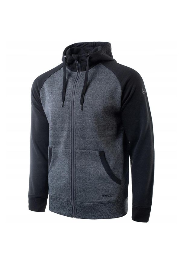 Rozpinana bluza z kapturem dla mężczyzn Hi-tec Selan. Typ kołnierza: kaptur. Kolor: szary. Sport: fitness