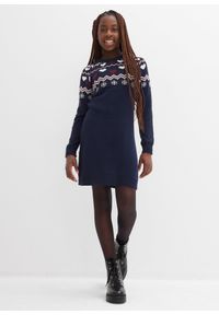 bonprix - Sukienka dzianinowa. Kolor: niebieski. Materiał: dzianina #3