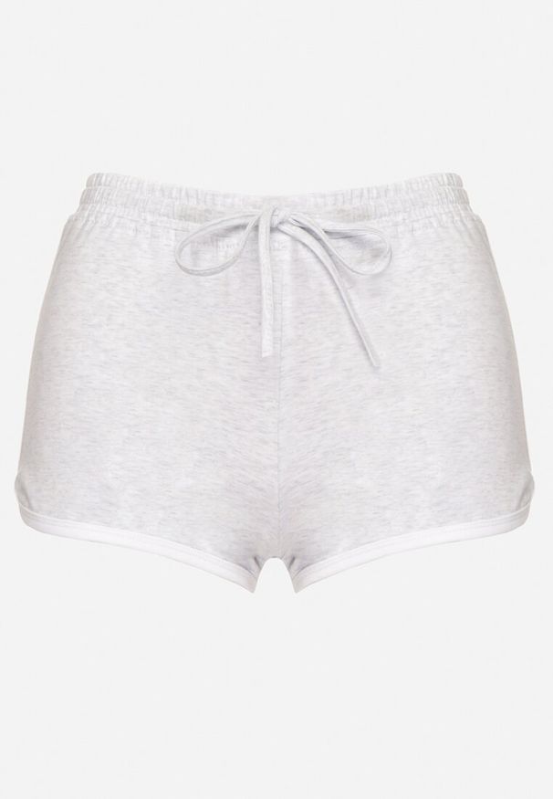 Born2be - Jasnoszare Dresowe Szorty z Bawełny Ozdobione Lamówką Liravonneae. Okazja: na co dzień. Kolor: szary. Materiał: dresówka, bawełna. Wzór: aplikacja. Styl: sportowy, casual