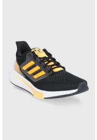 Adidas - adidas buty EQ21 Run kolor czarny. Nosek buta: okrągły. Zapięcie: sznurówki. Kolor: czarny. Materiał: guma. Sport: bieganie