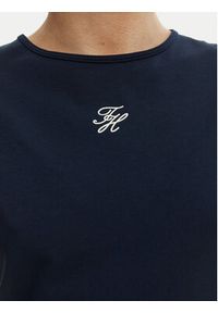 TOMMY HILFIGER - Tommy Hilfiger T-Shirt WW0WW48710 Granatowy Slim Fit. Kolor: niebieski. Materiał: bawełna #3