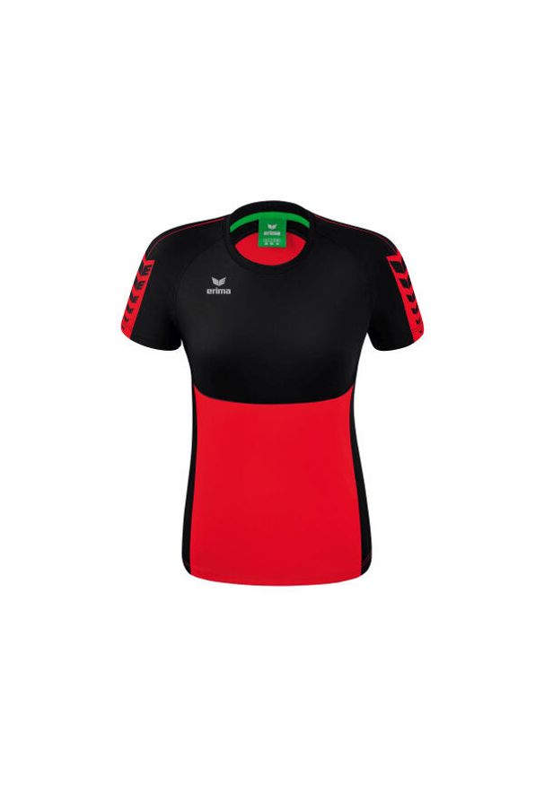 ERIMA - Damski jersey Erima Six Wings. Kolor: czerwony, czarny, wielokolorowy. Materiał: jersey. Sport: fitness