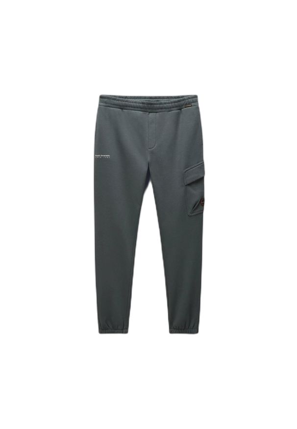 Spodnie dresowe Napapijri M-Badge. Kolor: zielony. Materiał: dresówka