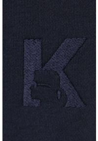 Karl Lagerfeld spodnie dresowe kolor granatowy melanżowe. Kolor: niebieski. Materiał: dresówka. Wzór: melanż #4