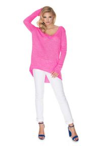 PeeKaBoo - Swobodny asymetryczny sweter oversize z dekoltem V. Materiał: wiskoza, akryl, poliamid. Długość rękawa: długi rękaw. Długość: długie #2