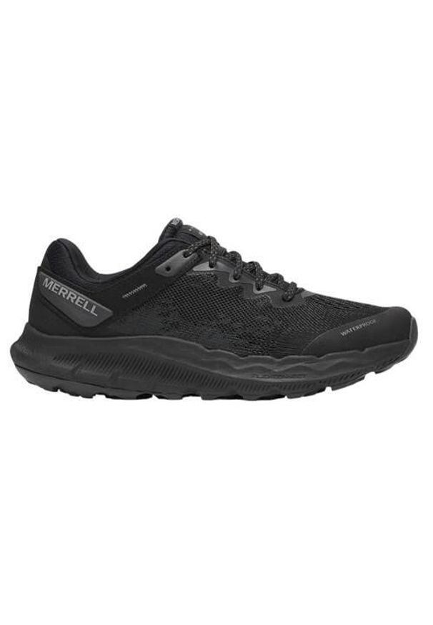 Buty do biegania damskie Merrell Antora 4. Zapięcie: sznurówki. Kolor: czarny. Materiał: guma, materiał, tkanina, syntetyk. Szerokość cholewki: normalna