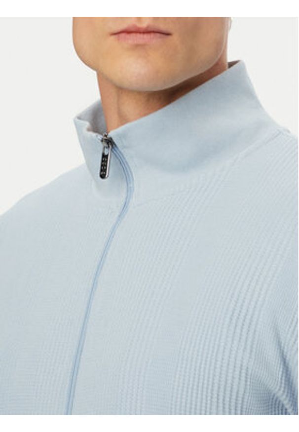 BOSS Bluza Structure 50559332 Niebieski jasny Regular Fit. Kolor: niebieski. Materiał: syntetyk, bawełna