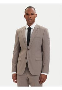 Hugo - HUGO Garnitur Arti-Hesten 50544524 Brązowy jasny Extra Slim Fit. Kolor: brązowy. Materiał: syntetyk #8