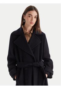 Marella Płaszcz wełniany Balcone 2523016112 Granatowy Regular Fit. Kolor: niebieski. Materiał: syntetyk #6