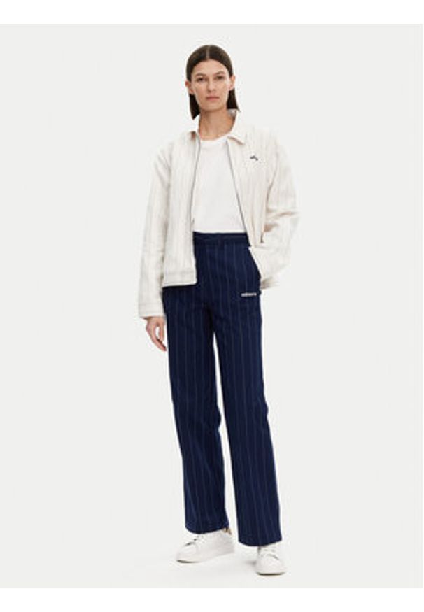 Adidas - adidas Spodnie materiałowe Pinstripe JJ3482 Granatowy Regular Fit. Kolor: niebieski. Materiał: syntetyk, bawełna