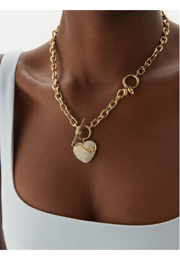 Guess Naszyjnik JUBN04 494JW Złoty. Materiał: metalowe. Kolor: złoty