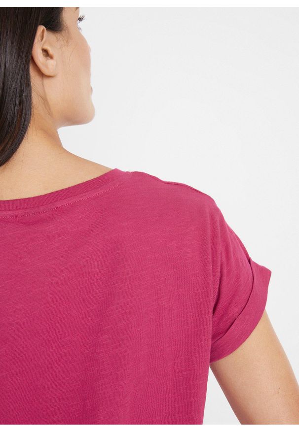 bonprix - Koszulka boxy. Kolor: różowy. Długość rękawa: krótki rękaw. Długość: krótkie