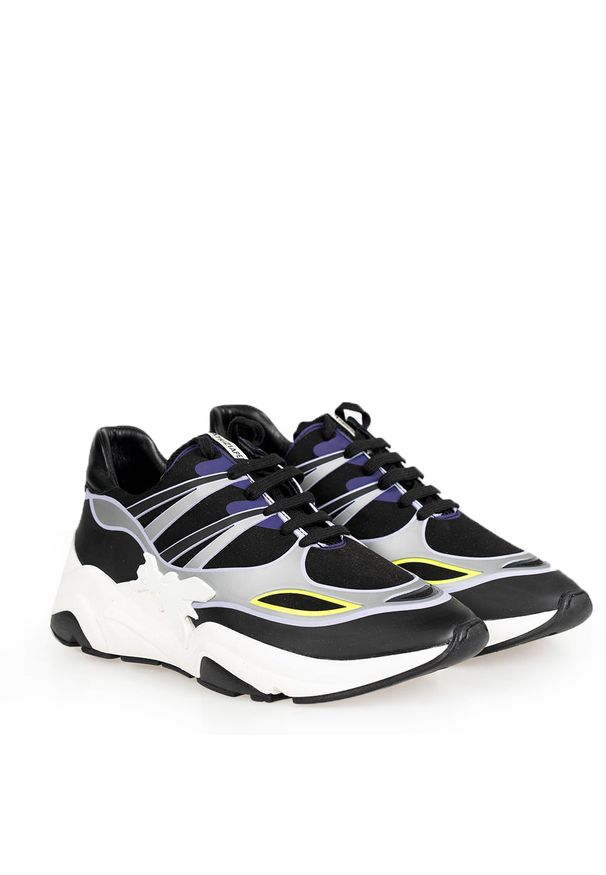 Patrizia Pepe Sneakersy | 2V9991/A6Q4 | Kobieta | Czarny, Wielokolorowy. Kolor: czarny, wielokolorowy. Materiał: tkanina, skóra. Wzór: aplikacja