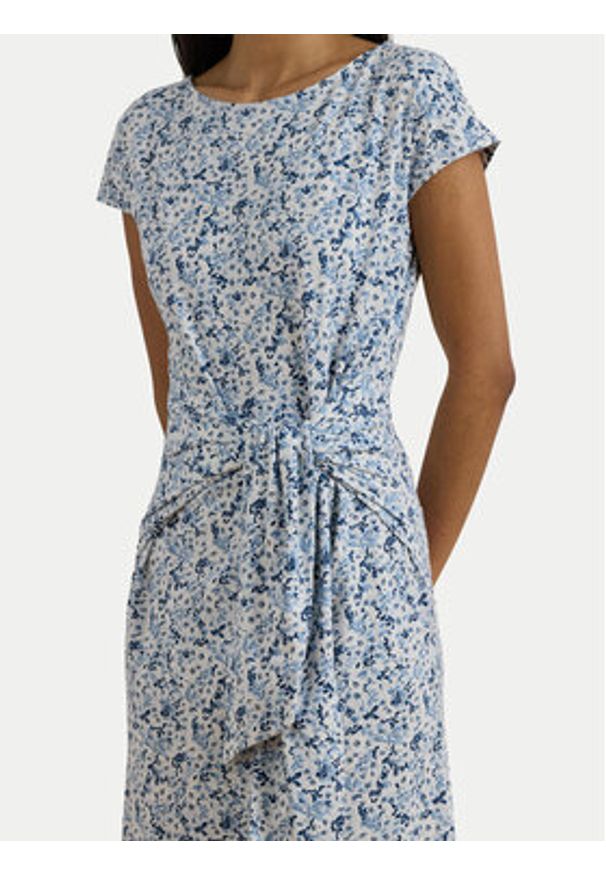 Lauren Ralph Lauren - LAUREN RALPH LAUREN Sukienka codzienna 200P09120001 Niebieski jasny Slim Fit. Okazja: na co dzień. Kolor: niebieski. Materiał: bawełna. Typ sukienki: proste. Styl: casual