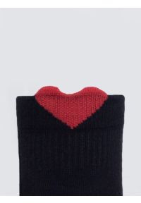 Big-Star - Stopki damskie z wiskozy z sercem czarne Lovelia 906. Kolor: czarny. Materiał: wiskoza. Wzór: ze splotem #3