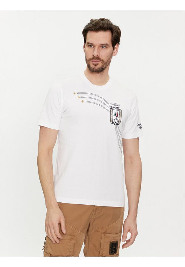 Aeronautica Militare T-Shirt 241TS2242J592 Biały Regular Fit. Kolor: biały. Materiał: bawełna