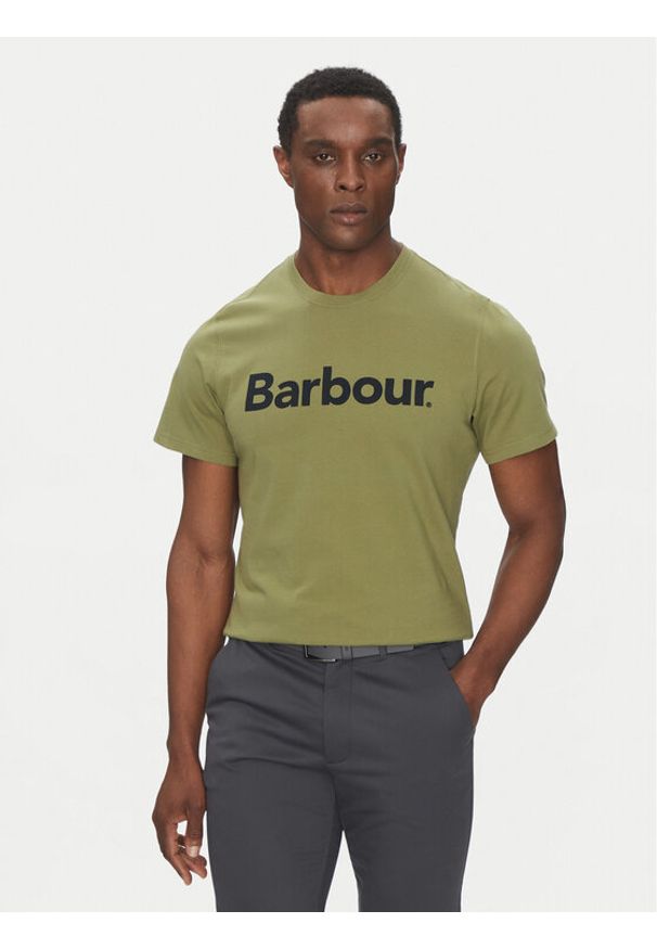 Barbour T-Shirt Logo MTS0531OL39 Zielony Tailored Fit. Kolor: zielony. Materiał: bawełna