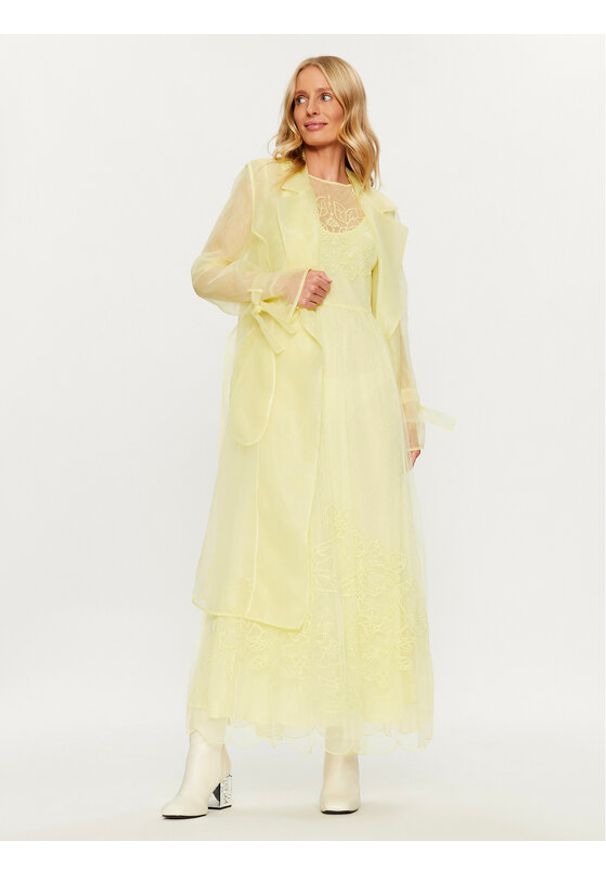 TwinSet - TWINSET Sukienka codzienna 232TP2101 Żółty Regular Fit. Okazja: na co dzień. Kolor: żółty. Materiał: syntetyk. Typ sukienki: proste. Styl: casual