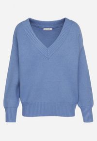 Born2be - Niebieski Sweter z Kaszmirem z Dekoltem w Serek Plenae. Okazja: na co dzień. Typ kołnierza: dekolt w serek. Kolor: niebieski. Materiał: kaszmir. Styl: elegancki, casual, klasyczny #4