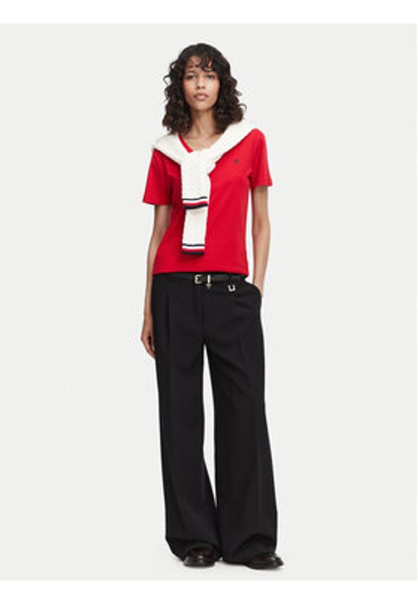 Beverly Hills Polo Club T-Shirt P-SS26W-TS516518 Czerwony Regular Fit. Typ kołnierza: polo. Kolor: czerwony. Materiał: bawełna