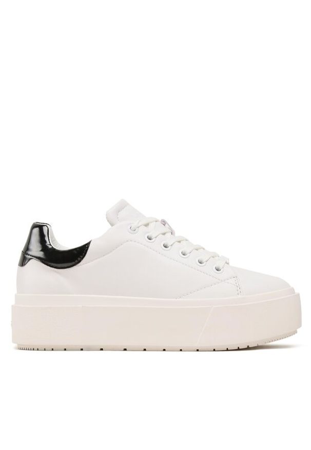 Calvin Klein Sneakersy Squared Flatform Cupsole Lace Up HW0HW01775 Biały. Kolor: biały. Materiał: skóra