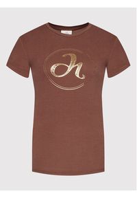 Deha T-Shirt D73441 Brązowy Slim Fit. Kolor: brązowy. Materiał: bawełna #2