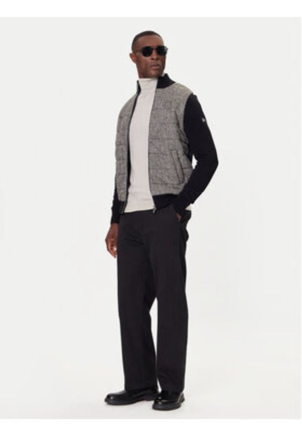 Karl Lagerfeld - KARL LAGERFELD Kardigan 655027 554305 Czarny Regular Fit. Typ kołnierza: dekolt w karo. Kolor: czarny. Materiał: bawełna