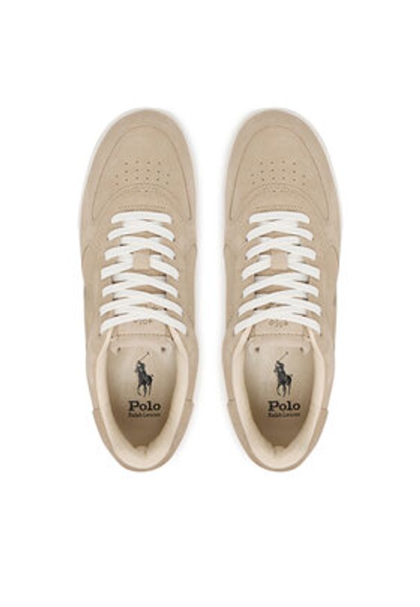 Polo Ralph Lauren Sneakersy 809973704001 Beżowy. Kolor: beżowy. Materiał: zamsz, skóra