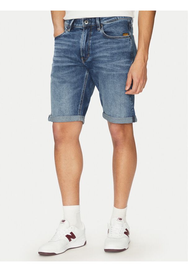 G-Star RAW - G-Star Raw Szorty jeansowe Mosa D24430-C052 C606 Niebieski Regular Fit. Kolor: niebieski. Materiał: bawełna