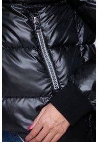 DIEGO M Czarna damska kurtka puchowa ze srebrnym zamkiem, Rozmiar 38 EU - 42 IT. Kolor: czarny. Materiał: puch #4