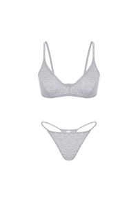 Intica - Komplet bielizny z miękkiego materiału na co dzień i okazje Kenul. Kolor: szary. Materiał: materiał