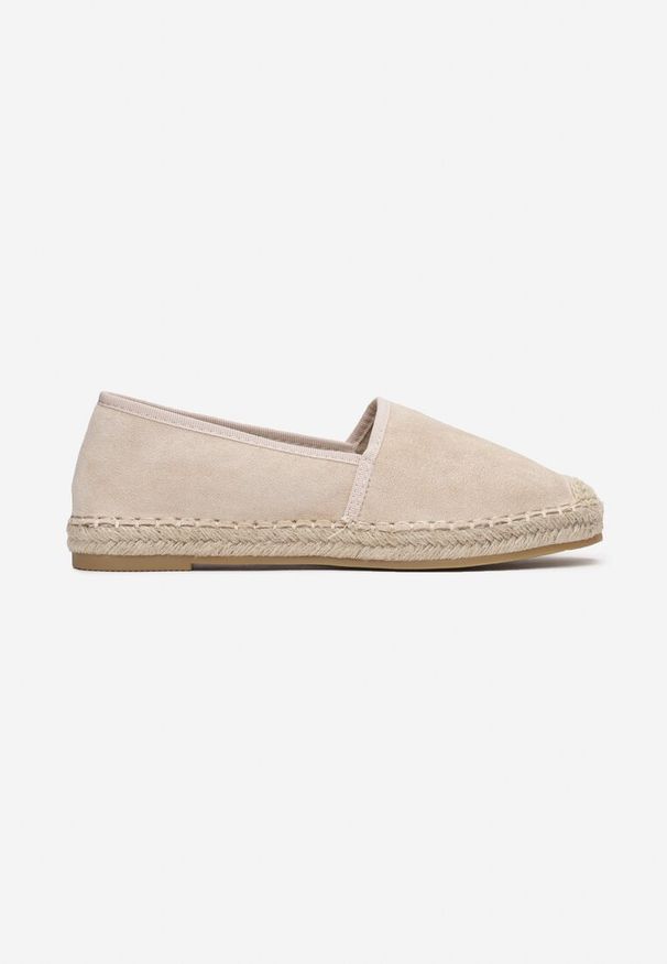 Born2be - Beżowe Espadryle Kleorelia. Nosek buta: okrągły. Zapięcie: bez zapięcia. Kolor: beżowy. Wzór: aplikacja. Obcas: na płaskiej podeszwie. Styl: wakacyjny