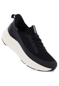 Półbuty sportowe damskie na platformie czarne Kobbo Vinceza 102421. Okazja: na co dzień. Kolor: czarny. Materiał: tkanina. Szerokość cholewki: normalna. Obcas: na platformie. Sport: turystyka piesza #1