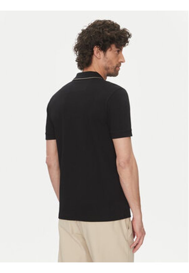 BOSS Polo Paule 4 50506195 Czarny Slim Fit. Typ kołnierza: polo. Kolor: czarny. Materiał: bawełna
