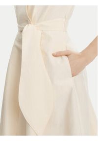 Marella Sukienka codzienna Ossola 2513221172 Écru Regular Fit. Okazja: na co dzień. Materiał: bawełna. Typ sukienki: proste. Styl: casual