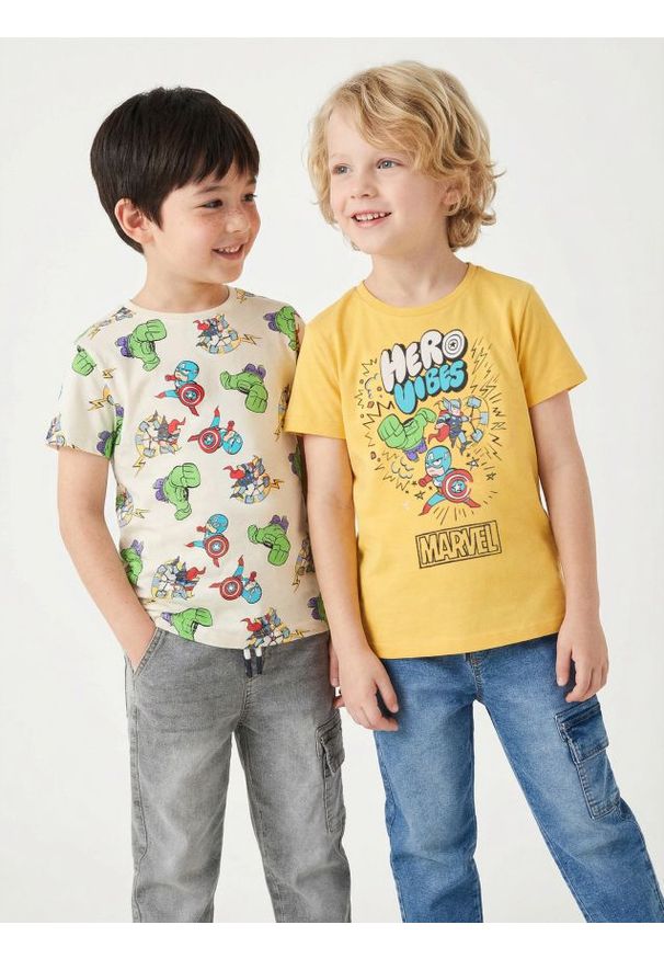 Sinsay - Koszulki 2 pack Marvel - wielobarwny. Wzór: motyw z bajki