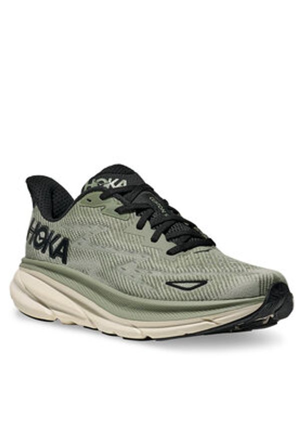 HOKA - Hoka Buty do biegania Clifton 9 1127895 Khaki. Kolor: brązowy. Materiał: materiał