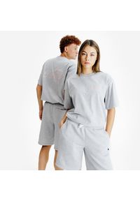 Decathlon - Koszulka z grafiką. Kolor: szary. Materiał: bawełna