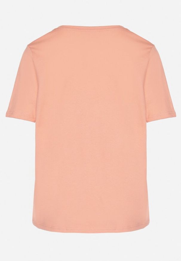 Born2be - Pomarańczowy Bawełniany Klasyczny T-shirt Fevarene. Kolor: pomarańczowy. Materiał: bawełna. Styl: klasyczny