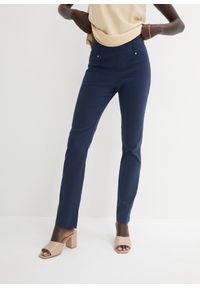 bonprix - Spodnie ze stretchem z gumką w talii. Kolor: niebieski #1